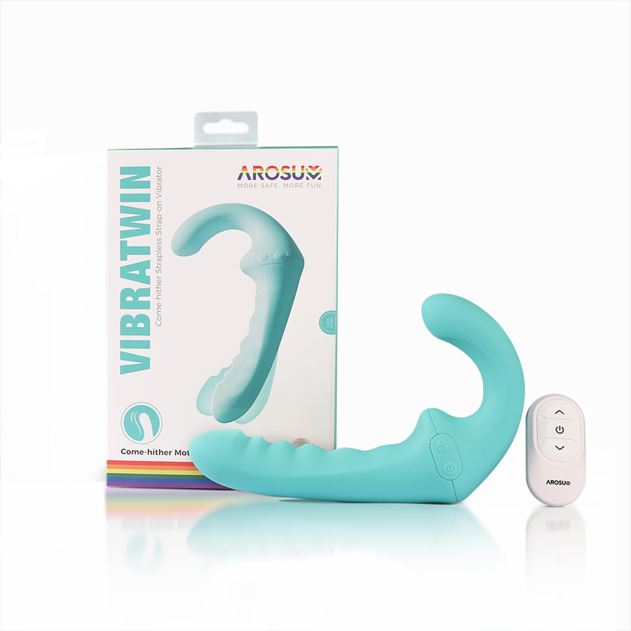 AROSUM VibraTwin Strapless Strap-on Vibrator with Come-hither Movement _ Packaging (1)